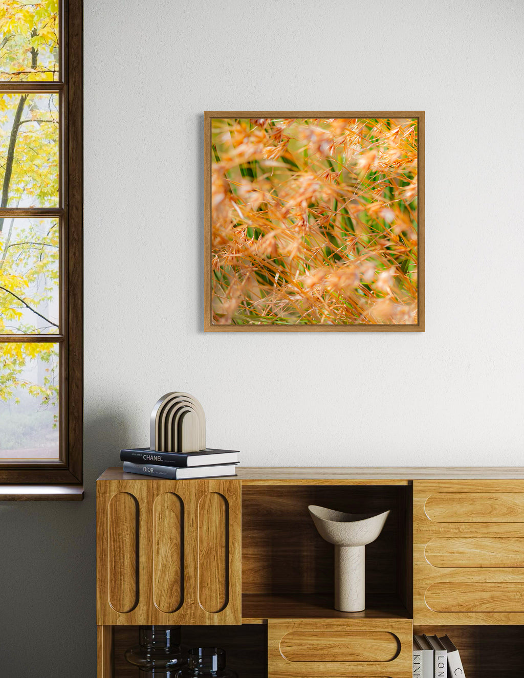 Late Summer: Kangaroo Grass and Velvet Tussock Grass Large Square Print
