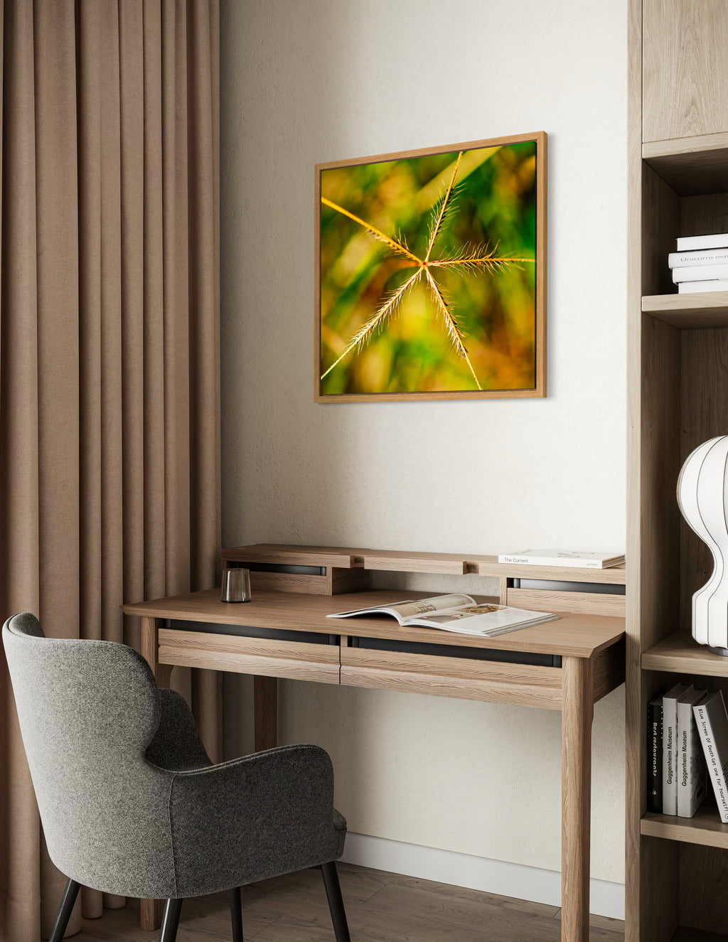 Pre Spring: Australian Windmill Grass Large Square Print