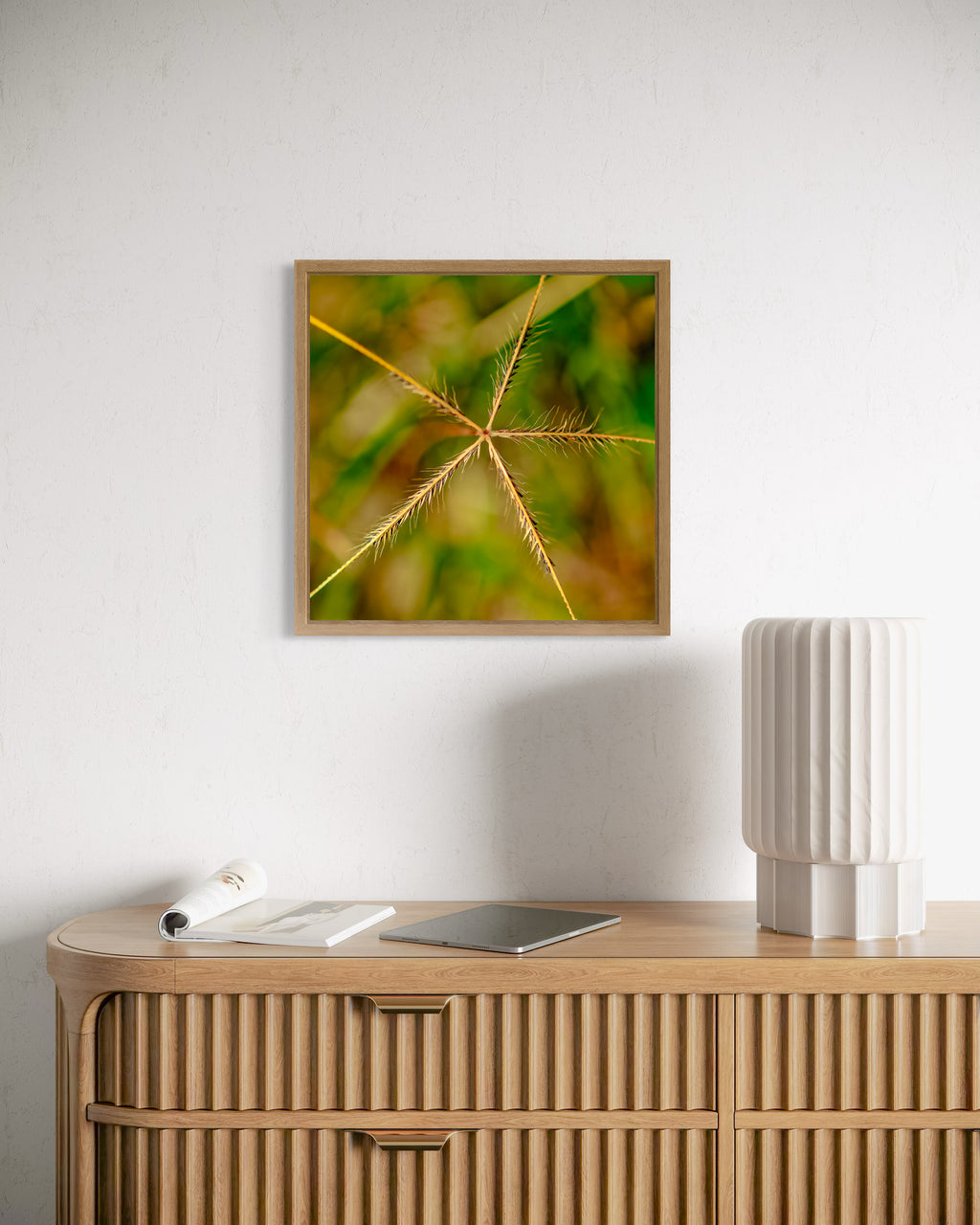 Pre Spring: Australian Windmill Grass Medium Square Print