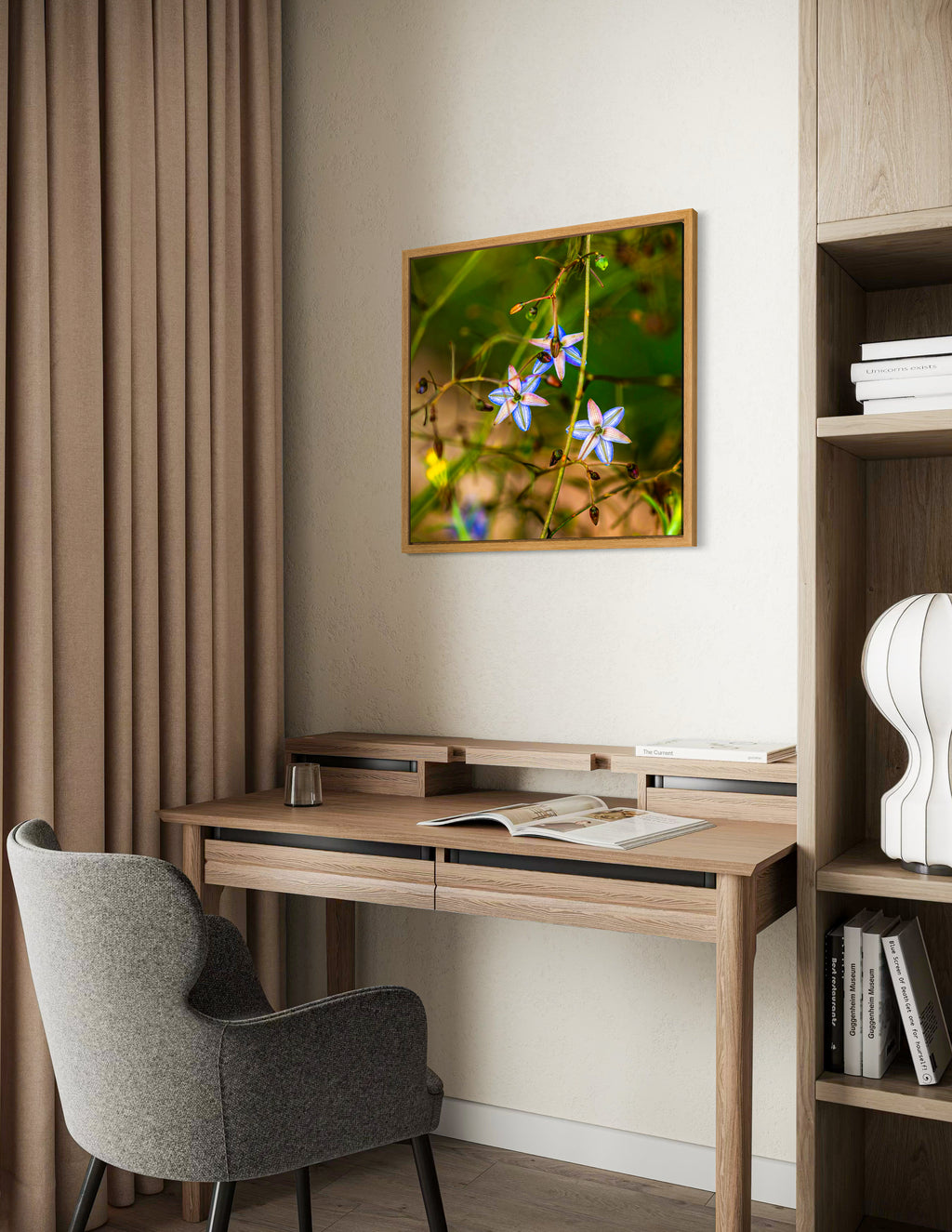 True Spring: Blueberry Lily Large Square Print