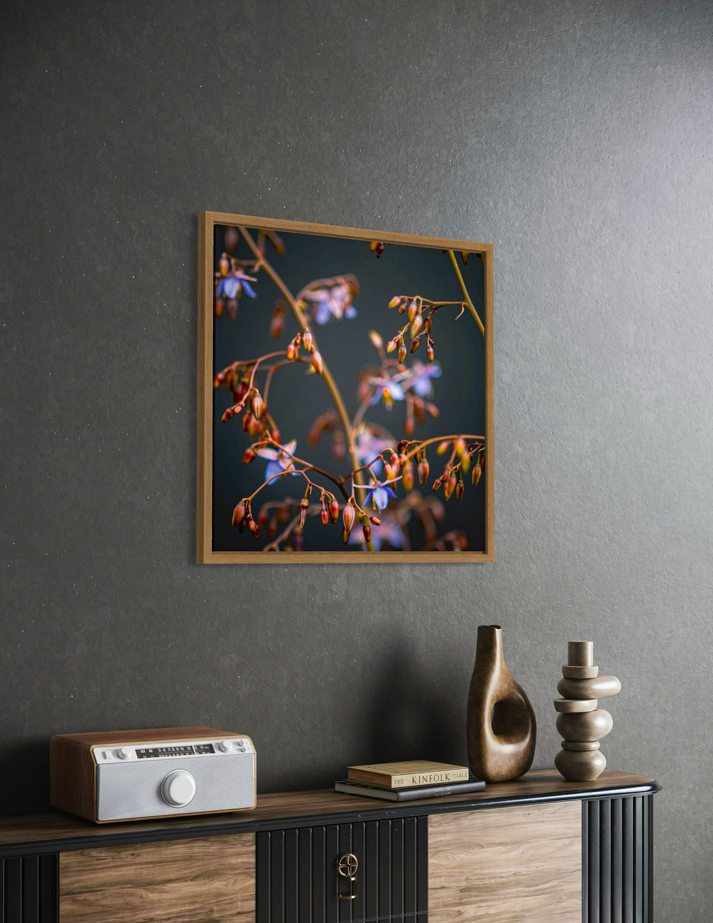 True Spring: Blueberry Lily Large Square Print