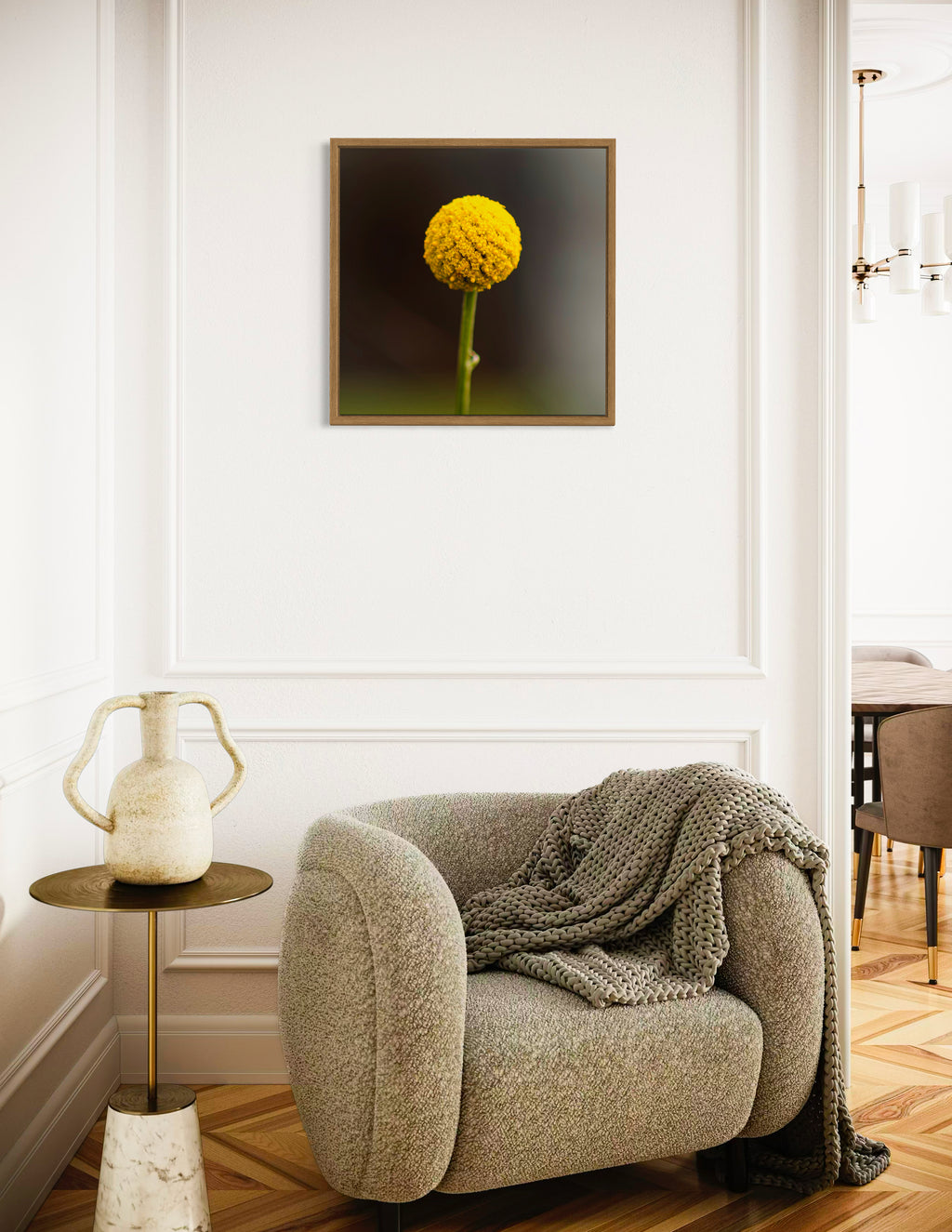 True Spring: Common Billy Button Large Square Print