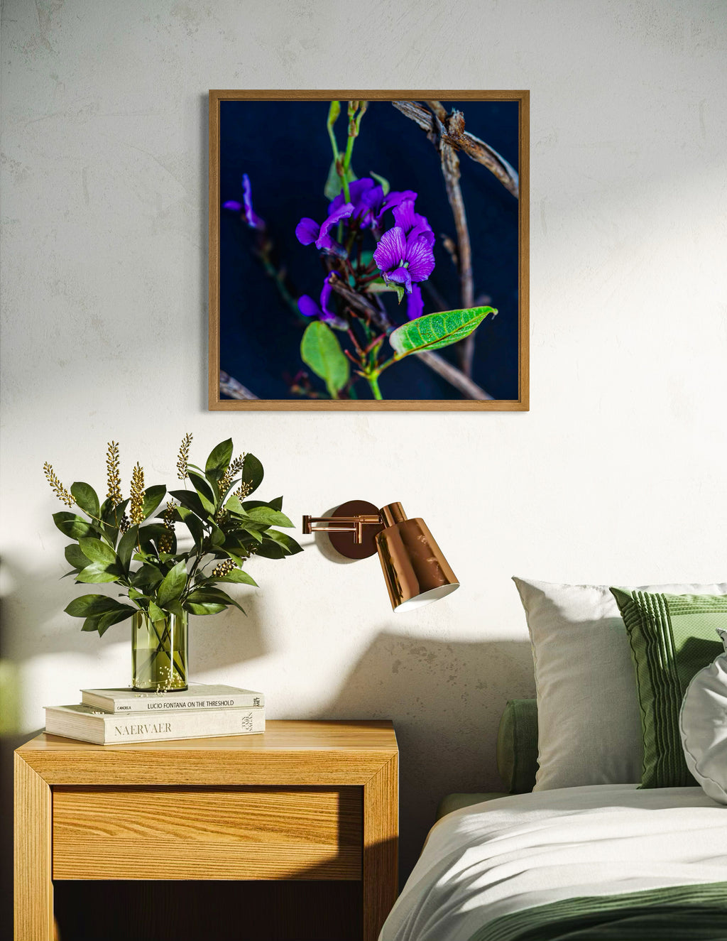 True Spring: Creeping Hovea Large Square Print