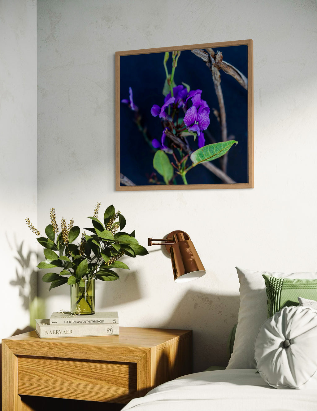 True Spring: Creeping Hovea Large Square Print