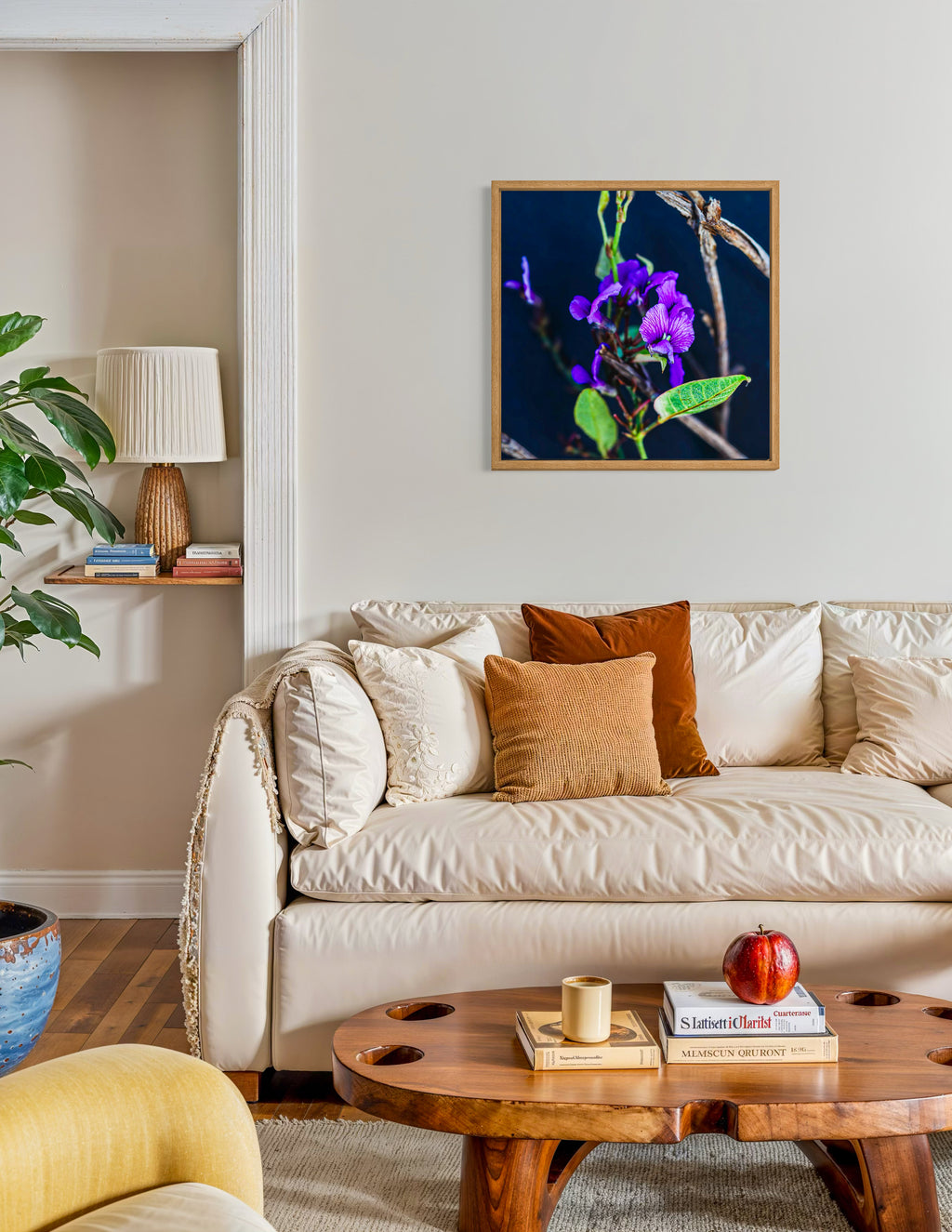 True Spring: Creeping Hovea Large Square Print