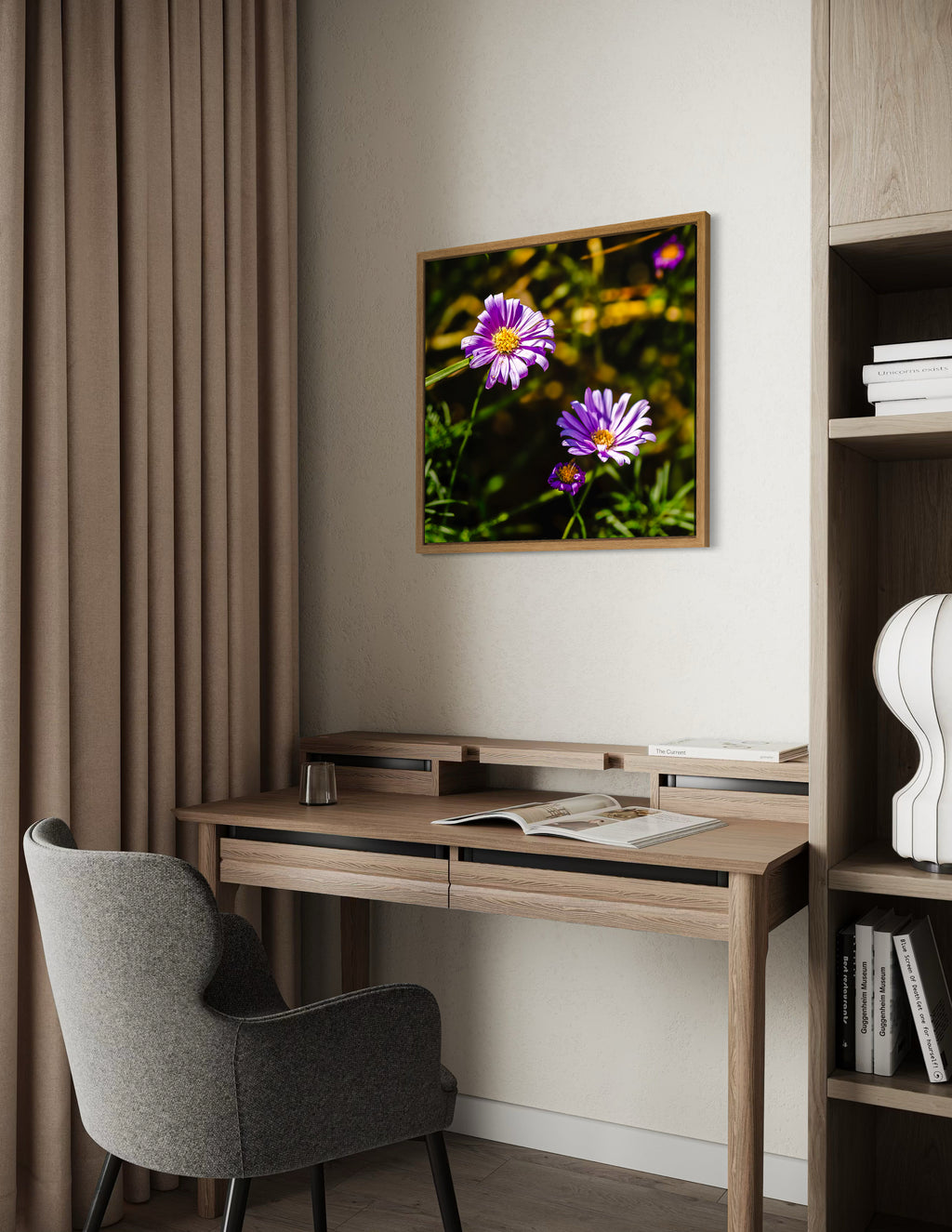 True Spring: Cut Leaf Daisies Large Square Print