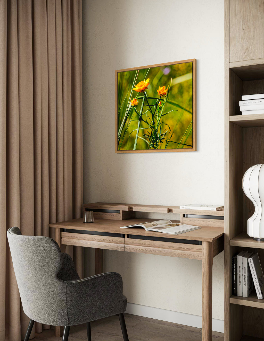 True Spring: Clustered Everlasting Large Square Print